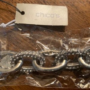 Chico's Silver and Rhinestone Sparkly Bracelet